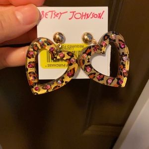 Betsy Johnson cheetah earrings